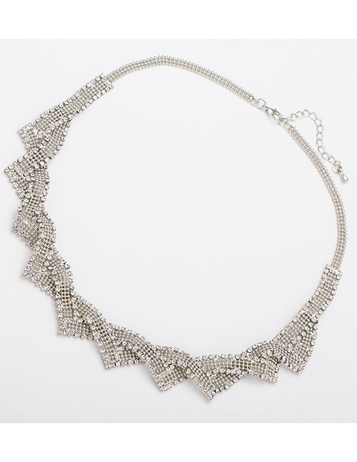 Fashion White Diamond Decorated Pure Color Necklace