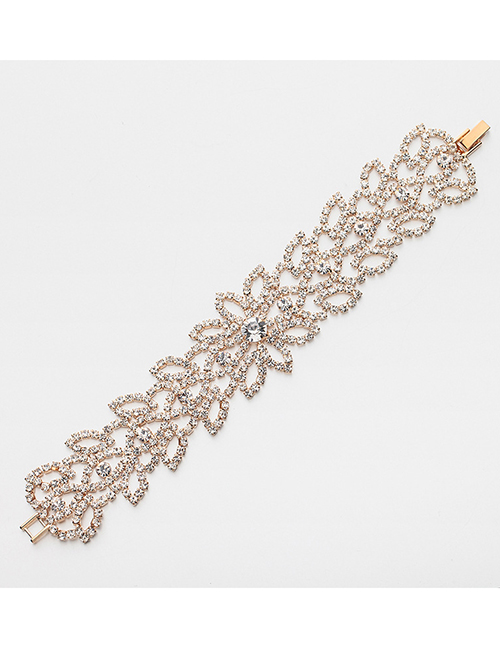 Fashion Gold Color Flowers Shape Design Full Diamond Bracelet
