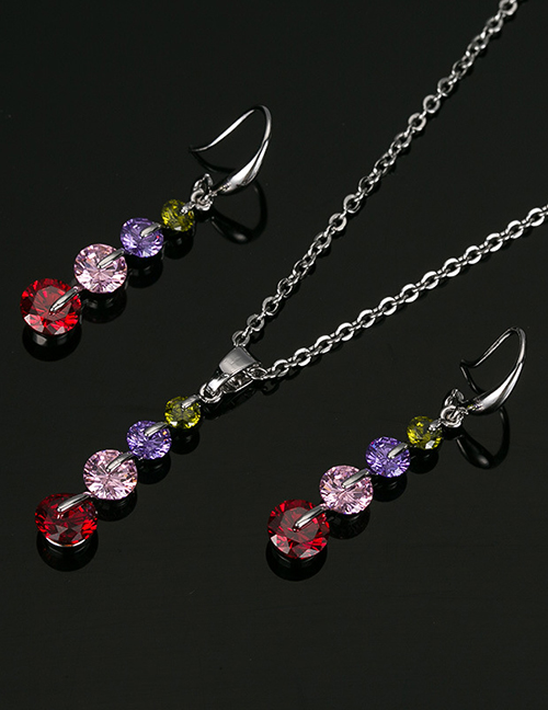Fashion Multi-color Round Shape Diamond Decorated Jewelry Sets