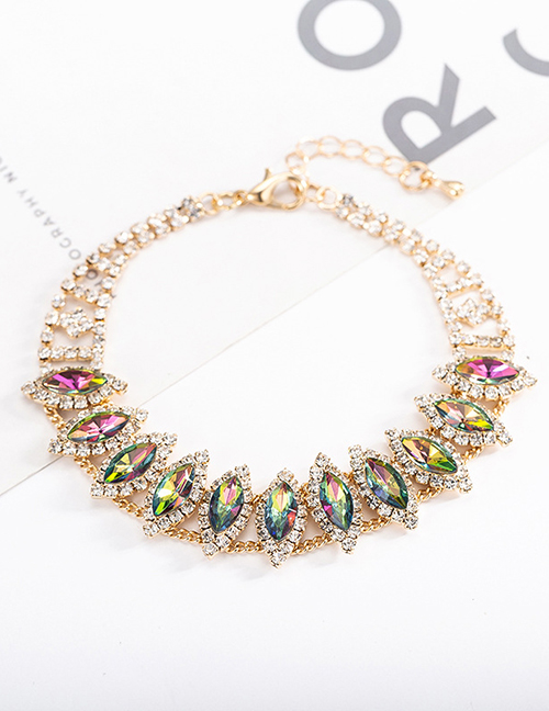 Fashion Multi-color Oval Shape Diamond Decorated Bracelet