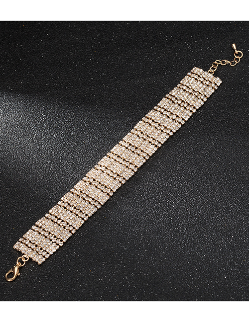 Fashion Gold Color Multi-layer Diamond Design Bracelet