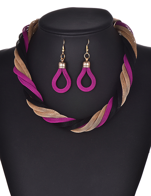 Fashion Purple Multi-layer Design Simple Jewelry Sets