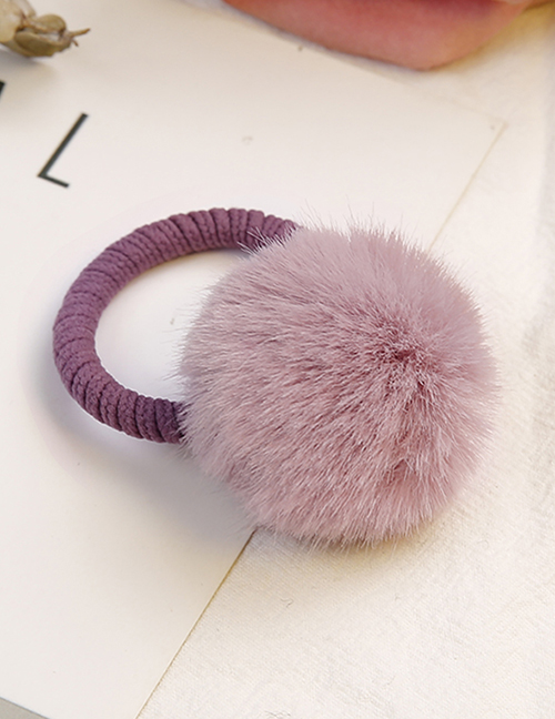 Lovely Light Pink Fuzzy Ball Decorated Child Hair Band(1pc)