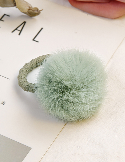 Lovely Green Fuzzy Ball Decorated Child Hair Band(1pc)