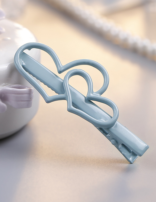 Lovely Light Blue Heart Shape Design Pure Color Child Hairpin