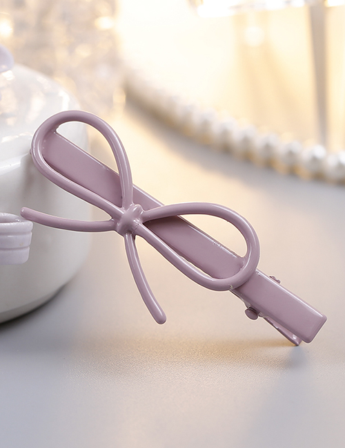 Lovely Light Purple Bowknot Shape Design Child Hairpin