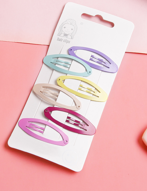 Lovely Muti-color Oval Shape Design Color Matching Hairpin(6pcs)