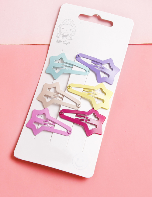 Lovely Muti-color Star Shape Design Color Matching Hairpin(6pcs)