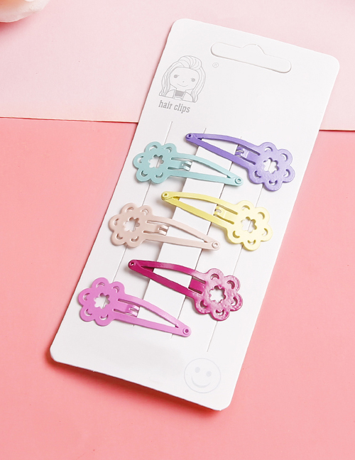 Lovely Muti-color Flower Shape Design Child Hairpin(6pcs)