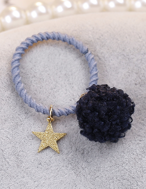 Lovely Navy Star Shape&fuzzy Ball Decorated Hair Band(1pc)