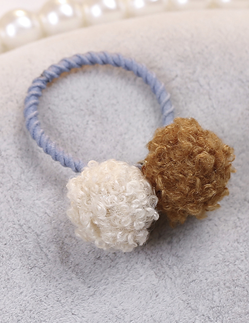 Lovely White+brown Fuzzy Balls Decorated Hair Band(1pc)