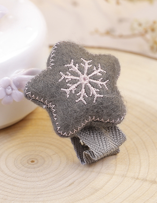 Lovely Gray Snowflake Pattern Decorated Hair Clip