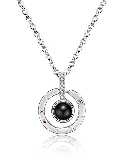 Fashion Silver Color Circular Ring Decorated Long Necklace