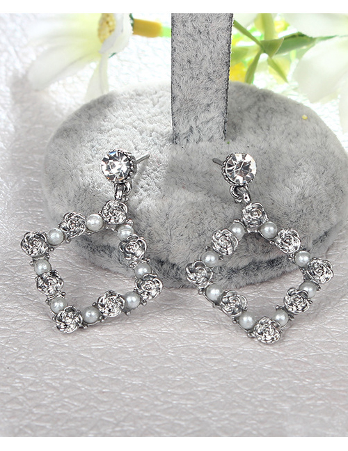 Fashion Silver Color Pearls&diamond Decorated Earrings