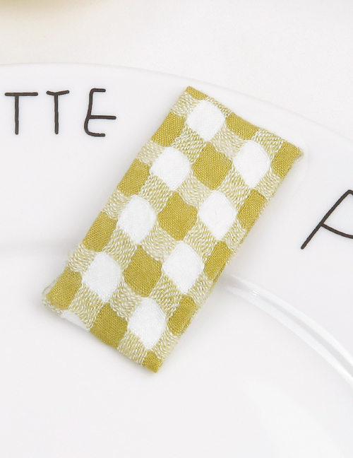 Fashion Yellow+white Grids Pattern Decorated Hair Clip