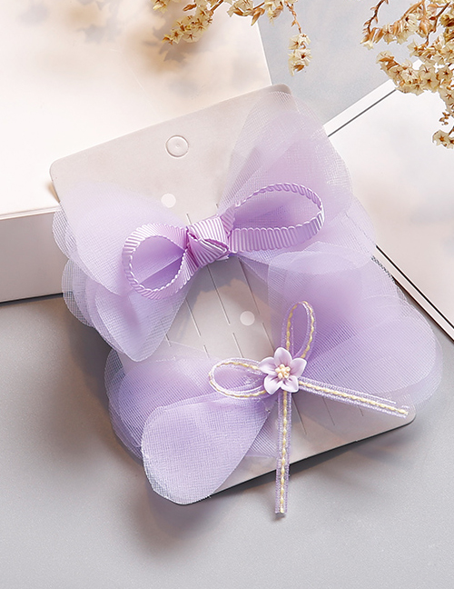Fashion Light Purple Bowknot Shape Decorated Hair Clip(2pcs)