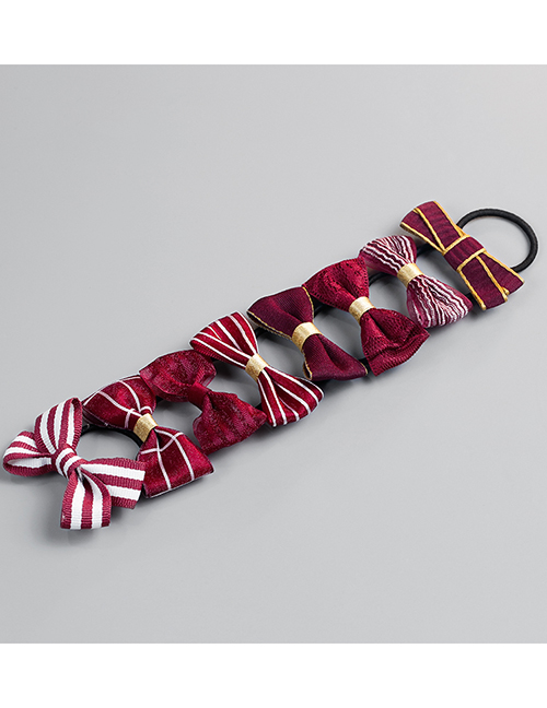 Fashion Claret Red Bowknot Shape Decorated Hair Clip(8pcs)