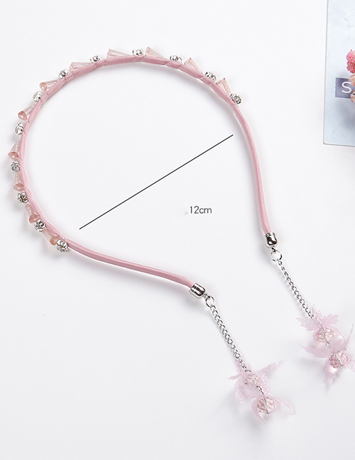 Fashion Pink Diamond Decorated Hair Hoop