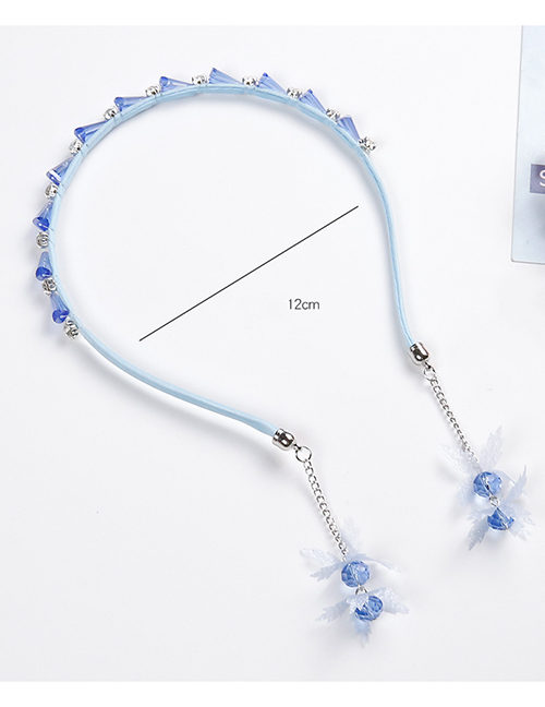 Fashion Blue Diamond Decorated Hair Hoop