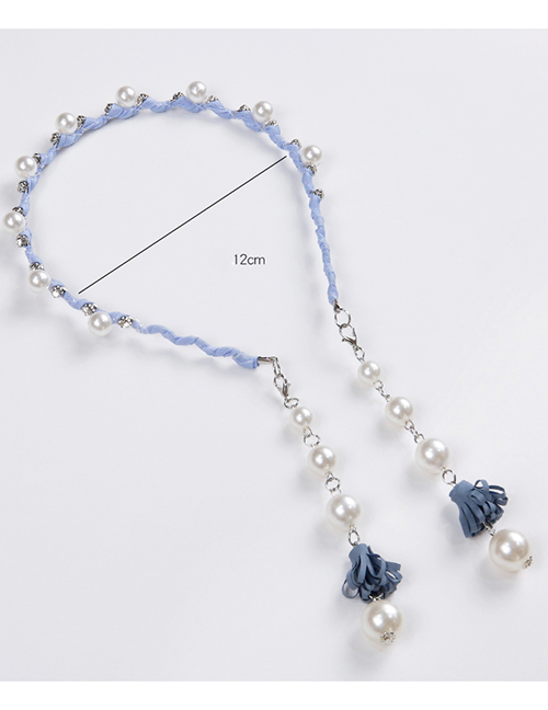 Fashion Blue Pearl Decorated Hair Hoop