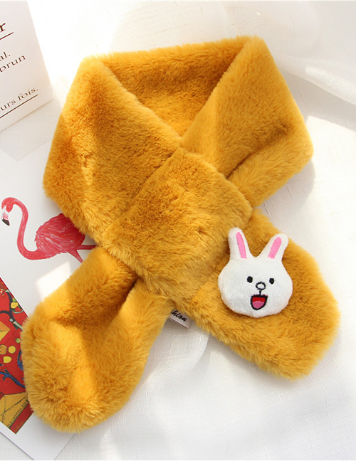 Fashion Yellow Rabbit Shape Decorated Child Scarf