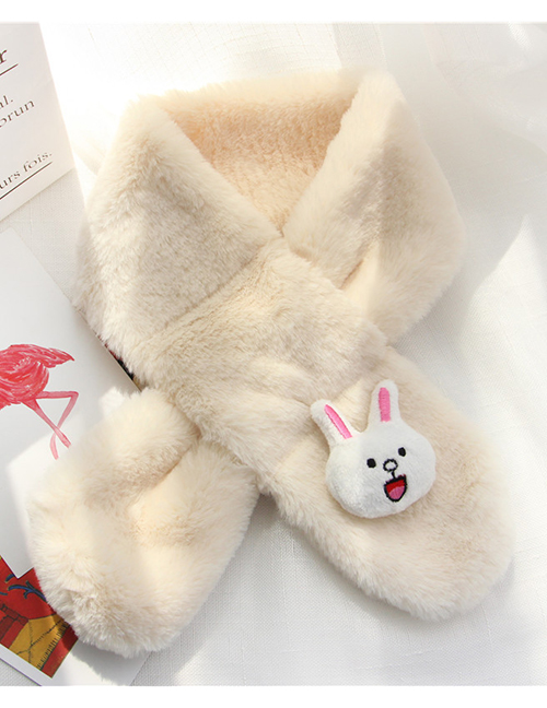 Fashion Beige Rabbit Shape Decorated Child Scarf