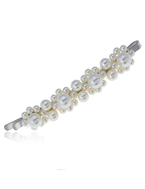 Elegant Mikly White Full Pearls Decorated Hair Clip