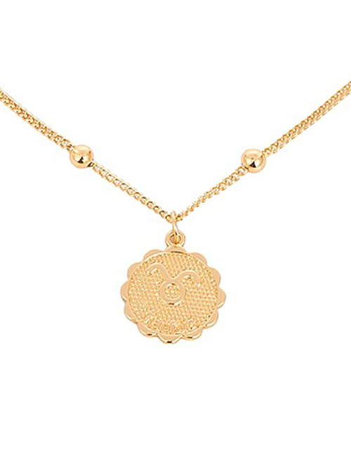 Fashion Gold Color Pure Color Decorated Taurus Necklace