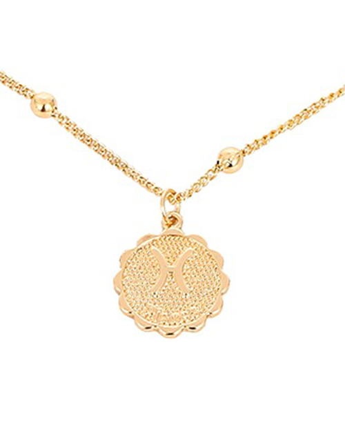 Fashion Gold Color Pure Color Decorated Pisces Necklace