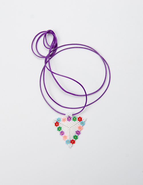 Fashion Multi-color Triangle Shape Pendant Decorated Necklace