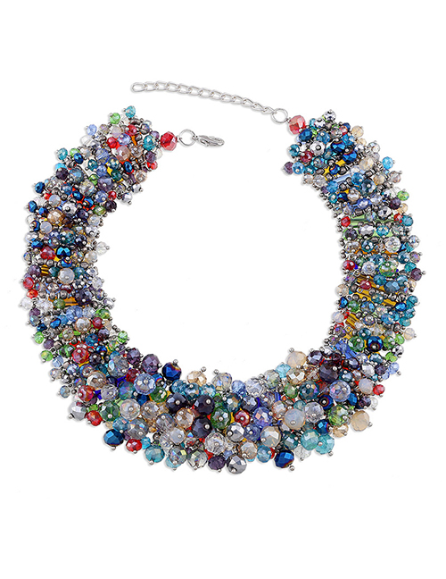 Fashion Multi-color Full Bead Decorated Necklace