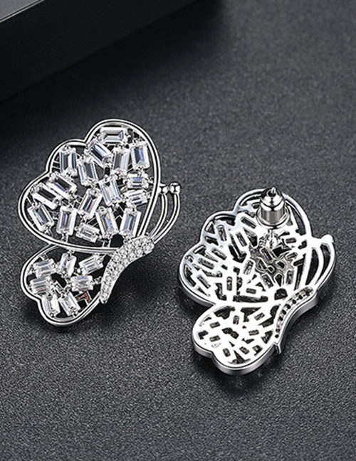 Fashion Silver Color Hollow Out Design Butterfly Shape Earrings