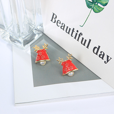 Fashion Red Bell Shape Decorated Earrings