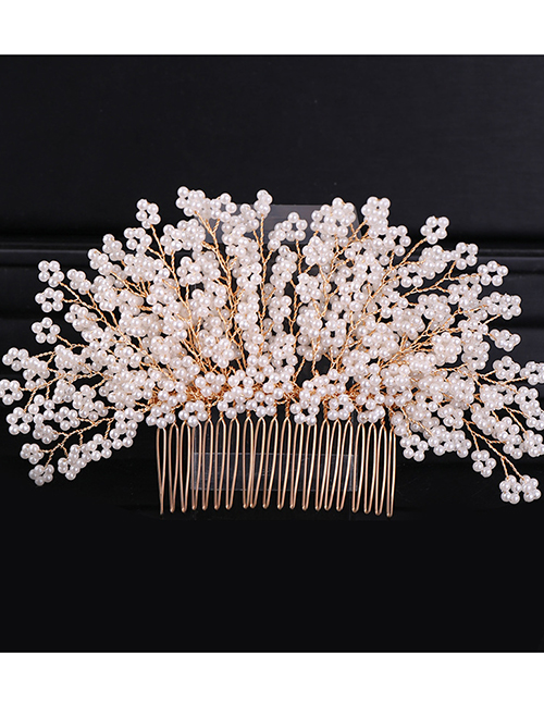 Fashion Gold Color Full Pearl Decorated Hair Accessories