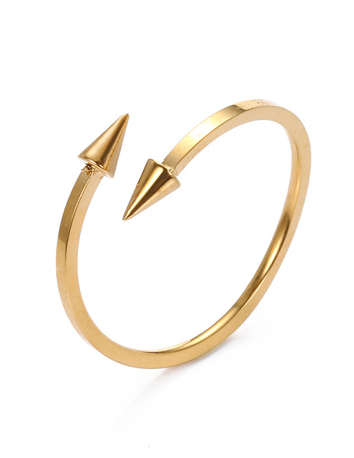 Fashion Gold Color Arrow Shape Decorated Pure Color Opening Ring