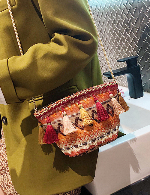 Fashion Multi-color Tassel Decorated Bag