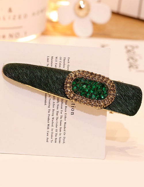 Fashion Green Diamond Decorated Hair Clip