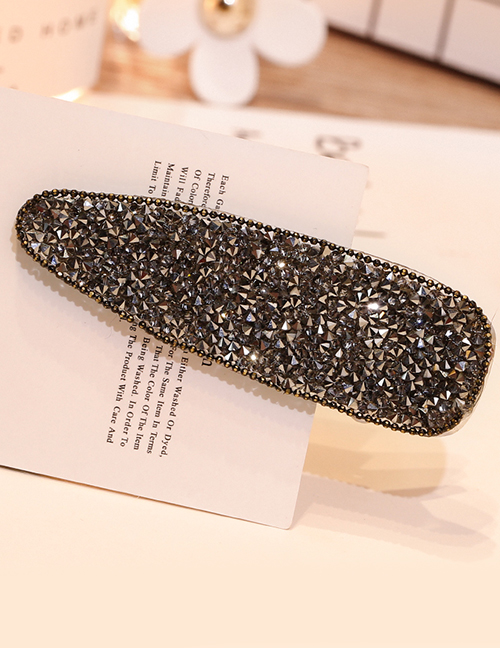 Fashion Black Full Diamond Decorated Hair Clip