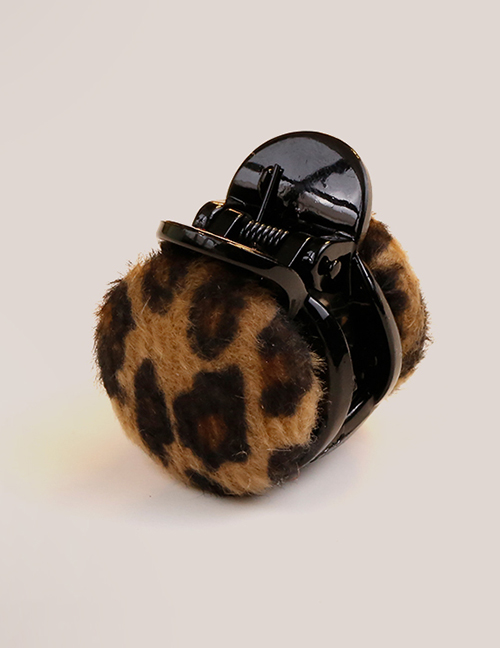 Fashion Brown Leopard Pattern Decorated Round Shape Hair Clip
