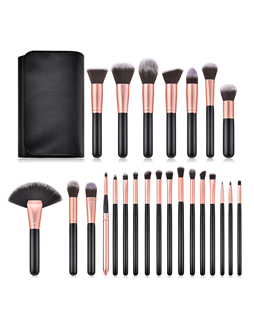 Fashion Black Round Shape Decorated Make Up Brushes(24pcs)