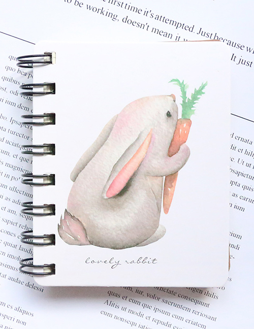 Fashion White Rabbit Pattern Decorated Notebook(100 Sheets)