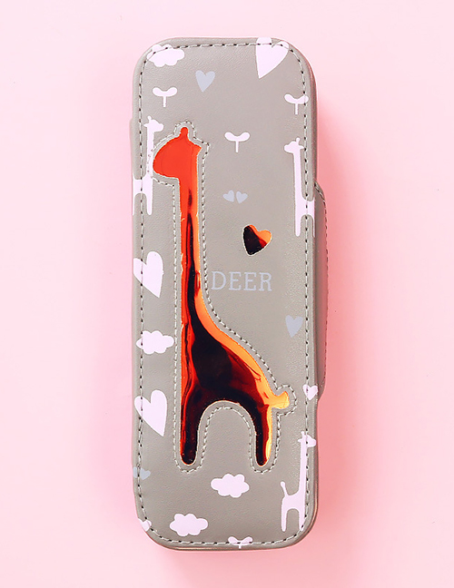 Fashion Gray Giraffe Pattern Decorated Pencil Case