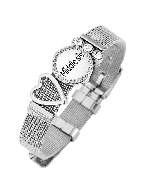 Fashion Silver Color Letter Pattern Decorated Bracelet