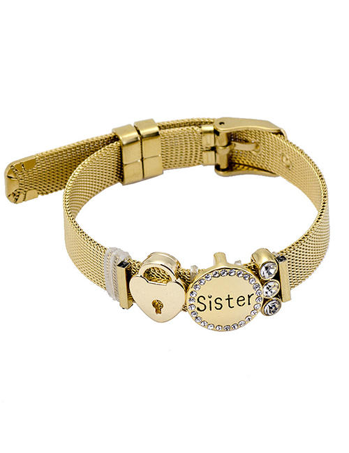 Fashion Gold Color Letter Pattern Decorated Bracelet