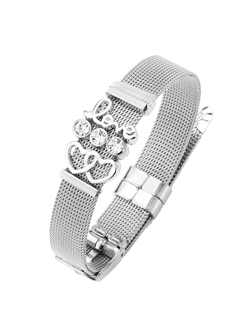 Fashion Silver Color Heart&letter Shape Decorated Bracelet