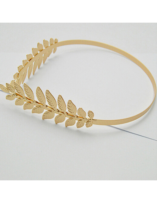 Fashion Gold Color Leaf Shape Decorated Headband