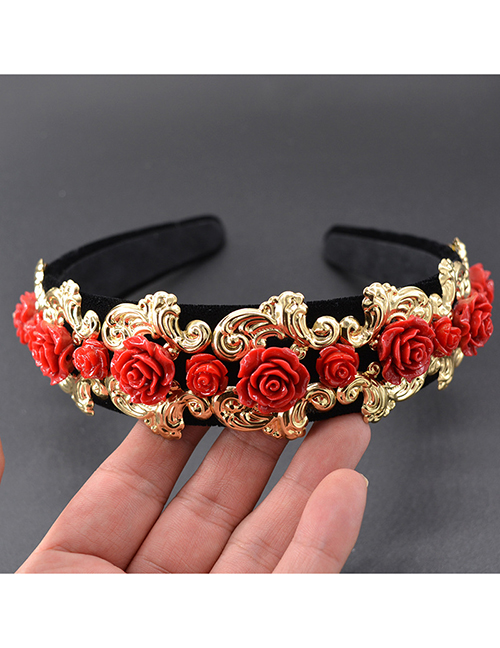 Fashion Gold Color Flower Shape Decorated Headband