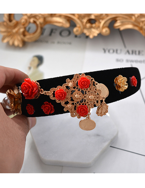 Fashion Black Flower Shape Decorated Headband