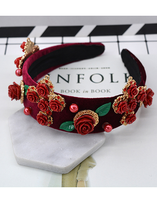 Fashion Red Flower Shape Decorated Headband