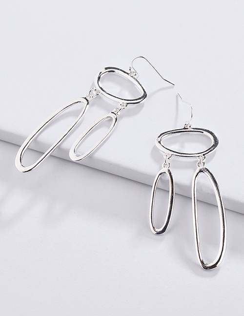 Fashion Silver Color Pure Color Decorated Hollow Out Earrings